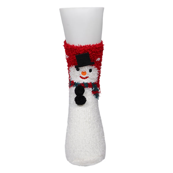 Christmas Fuzzy 3D Snowman Bottons
